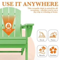 Weather Resistant Plastic HDPE Outdoor Patio Folding Adjustable Adirondack Chair With Cup Holder In Light Green -More Furniture Store jearey plastic adirondack chairs cgtjy green fa 1000