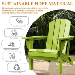Weather Resistant Plastic HDPE Outdoor Patio Folding Adjustable Adirondack Chair With Cup Holder In Apple Green 13 Weather Resistant Plastic HDPE Outdoor Patio Folding Adjustable Adirondack Chair With Cup Holder In Apple Green -More Furniture Store jearey plastic adirondack chairs cgtjy pgl 1f 1000