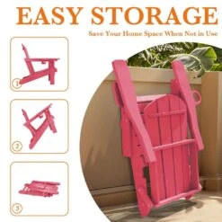 Weather Resistant Plastic HDPE Outdoor Patio Folding Adjustable Adirondack Chair With Cup Holder In Pink 12 Weather Resistant Plastic HDPE Outdoor Patio Folding Adjustable Adirondack Chair With Cup Holder In Pink -More Furniture Store jearey plastic adirondack chairs cgtjy pink 4f 1000