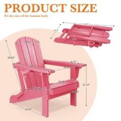 Weather Resistant Plastic HDPE Outdoor Patio Folding Adjustable Adirondack Chair With Cup Holder In Pink 11 Weather Resistant Plastic HDPE Outdoor Patio Folding Adjustable Adirondack Chair With Cup Holder In Pink -More Furniture Store jearey plastic adirondack chairs cgtjy pink c3 1000