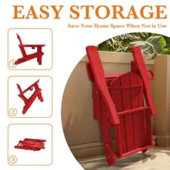 Weather Resistant Plastic HDPE Outdoor Patio Folding Adjustable Adirondack Chair With Cup Holder In Red 12 Weather Resistant Plastic HDPE Outdoor Patio Folding Adjustable Adirondack Chair With Cup Holder In Red -More Furniture Store jearey plastic adirondack chairs cgtjy red 4f 1000