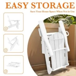 Weather Resistant Plastic HDPE Outdoor Patio Folding Adjustable Adirondack Chair With Cup Holder In White 13 Weather Resistant Plastic HDPE Outdoor Patio Folding Adjustable Adirondack Chair With Cup Holder In White -More Furniture Store jearey plastic adirondack chairs cgtjy we 1f 1000