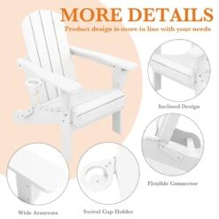 Weather Resistant Plastic HDPE Outdoor Patio Folding Adjustable Adirondack Chair With Cup Holder In White 14 Weather Resistant Plastic HDPE Outdoor Patio Folding Adjustable Adirondack Chair With Cup Holder In White -More Furniture Store jearey plastic adirondack chairs cgtjy we 44 1000