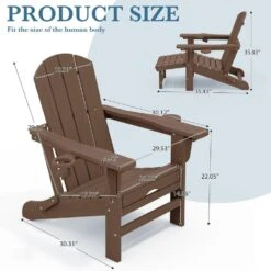 3-Level Adjustable Patio Folding Plastic Adirondack Chair With Retractable Ottoman, Cup And Phone Holders In Brown 13 3-Level Adjustable Patio Folding Plastic Adirondack Chair With Retractable Ottoman, Cup And Phone Holders In Brown -More Furniture Store jearey plastic adirondack chairs clgjtjy bn c3 1000
