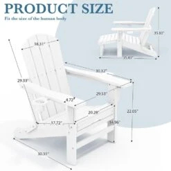 3-Level Adjustable Patio Folding Plastic Adirondack Chair With Retractable Ottoman, Cup And Phone Holders In White -More Furniture Store jearey plastic adirondack chairs clgjtjy we c3 1000