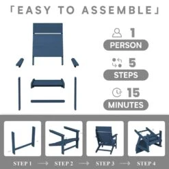 Classic Navy Extended Seat Wider Armrest Plastic Adirondack Chair -More Furniture Store jearey plastic adirondack chairs dabanqwy navy c3 1000