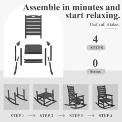 Gray HDPE Folding Plastic Adirondack Chair Weather Resistant Patio Plastic Fire Pit Chairs -More Furniture Store jearey plastic adirondack chairs dbqwy gray 1f 1000