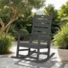 Gray HDPE Folding Plastic Adirondack Chair Weather Resistant Patio Plastic Fire Pit Chairs