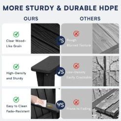 Black Outdoor All-Weather HDPE Plastic Rocking Adirondack Chair With Coordinated Gliding Footrest -More Furniture Store jearey plastic adirondack chairs drybqwy bk 1f 1000