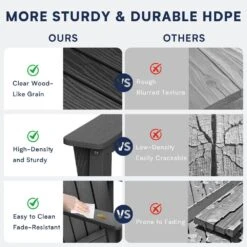 Gray Outdoor All-Weather HDPE Plastic Rocking Adirondack Chair With Coordinated Gliding Footrest -More Furniture Store jearey plastic adirondack chairs drybqwy gr 1f 1000