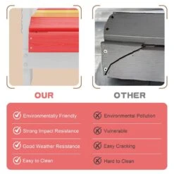 Children HDPE Folding All-Weather Adirondack Chair With Ergonomic And Safe Design, Red/Orange/Yellow/Pink -More Furniture Store jearey plastic adirondack chairs etydy hfjb fa 1000