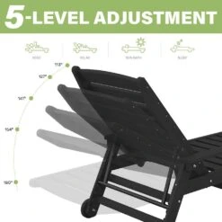 Classic Black Plastic Adirondack Chair (Set Of 1) -More Furniture Store jearey plastic adirondack chairs jctrty black 1f 1000