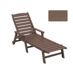 Classic Brown Plastic Adirondack Chair (Set Of 1)