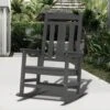 Gray HDPE Plastic Adirondack Chair Outdoor Rocking Chair For Patio And Garden (1-Pack)
