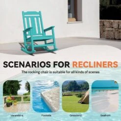 Peacock Blue HDPE Plastic Adirondack Chair Outdoor Rocking Chair For Patio And Garden (1-Pack) 10 Peacock Blue HDPE Plastic Adirondack Chair Outdoor Rocking Chair For Patio And Garden (1-Pack) -More Furniture Store jearey plastic adirondack chairs jctrty kql 4f 1000