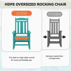 Peacock Blue HDPE Plastic Adirondack Chair Outdoor Rocking Chair For Patio And Garden (1-Pack) 14 Peacock Blue HDPE Plastic Adirondack Chair Outdoor Rocking Chair For Patio And Garden (1-Pack) -More Furniture Store jearey plastic adirondack chairs jctrty kql 76 1000