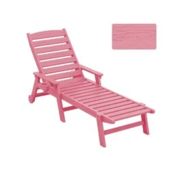 Classic Light Pink Plastic Adirondack Chair (Set Of 1)
