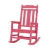 Light Pink HDPE Plastic Adirondack Chair Outdoor Rocking Chair For Patio And Garden (1-Pack)