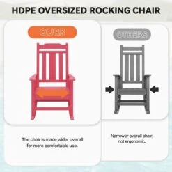 Light Pink HDPE Plastic Adirondack Chair Outdoor Rocking Chair For Patio And Garden (1-Pack) -More Furniture Store jearey plastic adirondack chairs jctrty lpk 76 1000