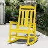 Yellow HDPE Plastic Adirondack Chair Outdoor Rocking Chair For Patio And Garden (1-Pack)
