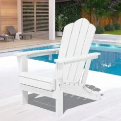 White Folding HDPE Outdoor Patio Plastic Adirondack Chair With Ergonomic Design (1-Pack) 15 White Folding HDPE Outdoor Patio Plastic Adirondack Chair With Ergonomic Design (1-Pack) -More Furniture Store jearey plastic adirondack chairs jjydy wh 31 1000
