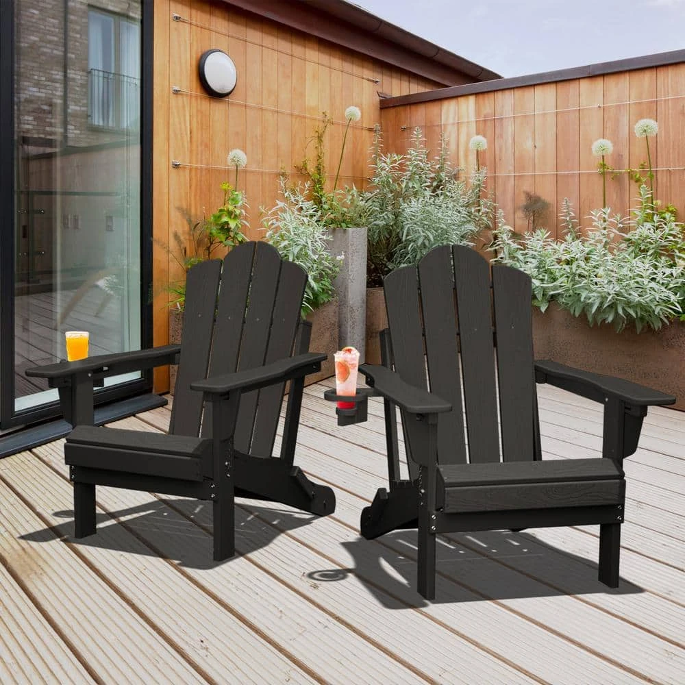 1-Piece HDPE Folding Adjustable Adirondack Chair In Gary 7 1-Piece HDPE Folding Adjustable Adirondack Chair In Gary - Image 7