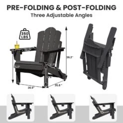 1-Piece HDPE Folding Adjustable Adirondack Chair In Gary 9 1-Piece HDPE Folding Adjustable Adirondack Chair In Gary -More Furniture Store jearey plastic adirondack chairs peydtjy gary 4f 1000