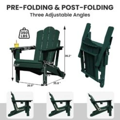 1-Piece HDPE Folding Adjustable Adirondack Chair In Green 9 1-Piece HDPE Folding Adjustable Adirondack Chair In Green -More Furniture Store jearey plastic adirondack chairs peydtjy green 4f 1000
