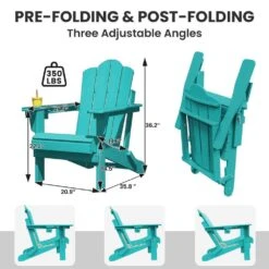 1-Piece HDPE Folding Adjustable Adirondack Chair In Tiffany Blue -More Furniture Store jearey plastic adirondack chairs peydtjy tfn 4f 1000