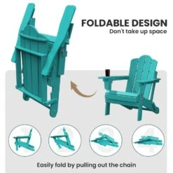 1-Piece HDPE Folding Adjustable Adirondack Chair In Tiffany Blue -More Furniture Store jearey plastic adirondack chairs peydtjy tfn fa 1000