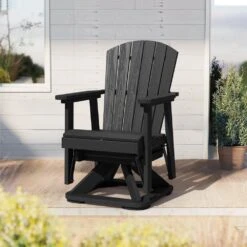 Plastic HDPE Resin Rocking Glider Chair Adirondack Swivel Outdoor Rocking Chair In Black 19 Plastic HDPE Resin Rocking Glider Chair Adirondack Swivel Outdoor Rocking Chair In Black -More Furniture Store jearey plastic adirondack chairs qwyzy1 bk 31 1000