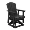 Plastic HDPE Resin Rocking Glider Chair Adirondack Swivel Outdoor Rocking Chair In Black