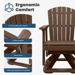 Plastic HDPE Resin Rocking Glider Chair Adirondack Swivel Outdoor Rocking Chair In Brown 17 Plastic HDPE Resin Rocking Glider Chair Adirondack Swivel Outdoor Rocking Chair In Brown -More Furniture Store jearey plastic adirondack chairs qwyzy1 bn fa 1000