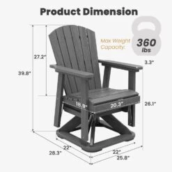 Plastic HDPE Resin Rocking Glider Chair Adirondack Swivel Outdoor Rocking Chair In Gray 12 Plastic HDPE Resin Rocking Glider Chair Adirondack Swivel Outdoor Rocking Chair In Gray -More Furniture Store jearey plastic adirondack chairs qwyzy1 gy 40 1000