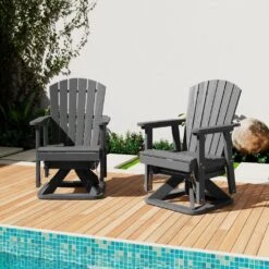 Plastic HDPE Resin Rocking Glider Chair Adirondack Swivel Outdoor Rocking Chair In Gray 13 Plastic HDPE Resin Rocking Glider Chair Adirondack Swivel Outdoor Rocking Chair In Gray -More Furniture Store jearey plastic adirondack chairs qwyzy1 gy c3 1000