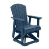Plastic HDPE Resin Rocking Glider Chair Adirondack Swivel Outdoor Rocking Chair In Navy