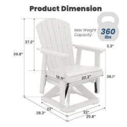 Plastic HDPE Resin Rocking Glider Chair Adirondack Swivel Outdoor Rocking Chair In White 11 Plastic HDPE Resin Rocking Glider Chair Adirondack Swivel Outdoor Rocking Chair In White -More Furniture Store jearey plastic adirondack chairs qwyzy1 white 4f 1000
