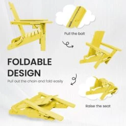Classic Lemon Yellow Folding Plastic Adirondack Chair With Double Cup Holder 11 Classic Lemon Yellow Folding Plastic Adirondack Chair With Double Cup Holder -More Furniture Store jearey plastic adirondack chairs sbthqy nmh 1f 1000