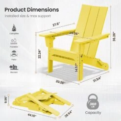 Classic Lemon Yellow Folding Plastic Adirondack Chair With Double Cup Holder 12 Classic Lemon Yellow Folding Plastic Adirondack Chair With Double Cup Holder -More Furniture Store jearey plastic adirondack chairs sbthqy nmh 44 1000