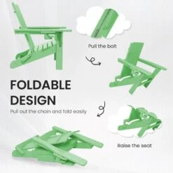 Classic Light Green Folding Plastic Adirondack Chair With Double Cup Holder -More Furniture Store jearey plastic adirondack chairs sbthqy qgreen 1f 1000