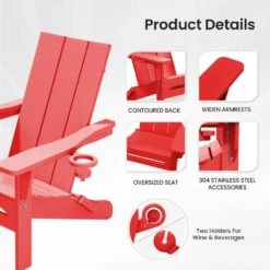 Classic Red Folding Plastic Adirondack Chair With Double Cup Holder 10 Classic Red Folding Plastic Adirondack Chair With Double Cup Holder -More Furniture Store jearey plastic adirondack chairs sbthqy red 4f 1000