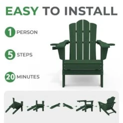Classic Outdoor HDPE Folding Plastic Adirondack Chair With 2 Cup Holders In Green (Set Of 1) 10 Classic Outdoor HDPE Folding Plastic Adirondack Chair With 2 Cup Holders In Green (Set Of 1) -More Furniture Store jearey plastic adirondack chairs sbtydy green 1f 1000