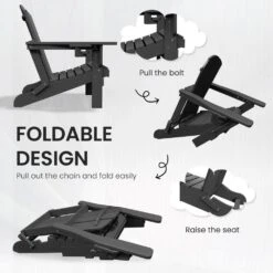 Classic Gray Folding Plastic Adirondack Chairs With 2-Cup Holders-Weather Resistant Patio Outdoor Chair (Set Of 1) 15 Classic Gray Folding Plastic Adirondack Chairs With 2-Cup Holders-Weather Resistant Patio Outdoor Chair (Set Of 1) -More Furniture Store jearey plastic adirondack chairs sbtzdy gr 1f 1000