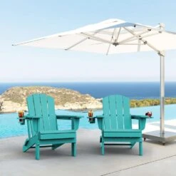Classic Peacock Blue Folding Plastic Adirondack Chairs W/ 2-Cup Holders-Weather Resistant Patio Outdoor Chair (Set Of 1) 17 Classic Peacock Blue Folding Plastic Adirondack Chairs W/ 2-Cup Holders-Weather Resistant Patio Outdoor Chair (Set Of 1) -More Furniture Store jearey plastic adirondack chairs sbtzdy kql 31 1000