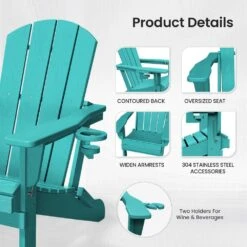 Classic Peacock Blue Folding Plastic Adirondack Chairs W/ 2-Cup Holders-Weather Resistant Patio Outdoor Chair (Set Of 1) 12 Classic Peacock Blue Folding Plastic Adirondack Chairs W/ 2-Cup Holders-Weather Resistant Patio Outdoor Chair (Set Of 1) -More Furniture Store jearey plastic adirondack chairs sbtzdy kql 4f 1000