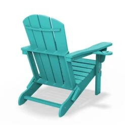Classic Peacock Blue Folding Plastic Adirondack Chairs W/ 2-Cup Holders-Weather Resistant Patio Outdoor Chair (Set Of 1) 16 Classic Peacock Blue Folding Plastic Adirondack Chairs W/ 2-Cup Holders-Weather Resistant Patio Outdoor Chair (Set Of 1) -More Furniture Store jearey plastic adirondack chairs sbtzdy kql 76 1000