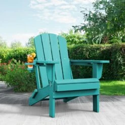 Classic Peacock Blue Folding Plastic Adirondack Chairs W/ 2-Cup Holders-Weather Resistant Patio Outdoor Chair (Set Of 1) 11 Classic Peacock Blue Folding Plastic Adirondack Chairs W/ 2-Cup Holders-Weather Resistant Patio Outdoor Chair (Set Of 1) -More Furniture Store jearey plastic adirondack chairs sbtzdy kql c3 1000