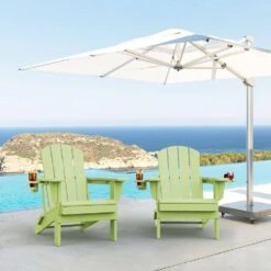 Classic Apple Green Folding HDPE Adirondack Chairs With 2-Cup Holders-Weather Resistant Patio Outdoor Chair (Set Of 1) 17 Classic Apple Green Folding HDPE Adirondack Chairs With 2-Cup Holders-Weather Resistant Patio Outdoor Chair (Set Of 1) -More Furniture Store jearey plastic adirondack chairs sbtzdy pgl 31 1000