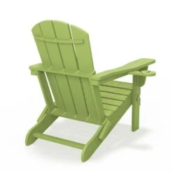 Classic Apple Green Folding HDPE Adirondack Chairs With 2-Cup Holders-Weather Resistant Patio Outdoor Chair (Set Of 1) 16 Classic Apple Green Folding HDPE Adirondack Chairs With 2-Cup Holders-Weather Resistant Patio Outdoor Chair (Set Of 1) -More Furniture Store jearey plastic adirondack chairs sbtzdy pgl 76 1000