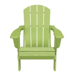 Classic Apple Green Folding HDPE Adirondack Chairs With 2-Cup Holders-Weather Resistant Patio Outdoor Chair (Set Of 1) 15 Classic Apple Green Folding HDPE Adirondack Chairs With 2-Cup Holders-Weather Resistant Patio Outdoor Chair (Set Of 1) -More Furniture Store jearey plastic adirondack chairs sbtzdy pgl fa 1000